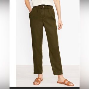 LOFT | Paper Bag Pull On Ankle Pants in soft twill, Large, NWT